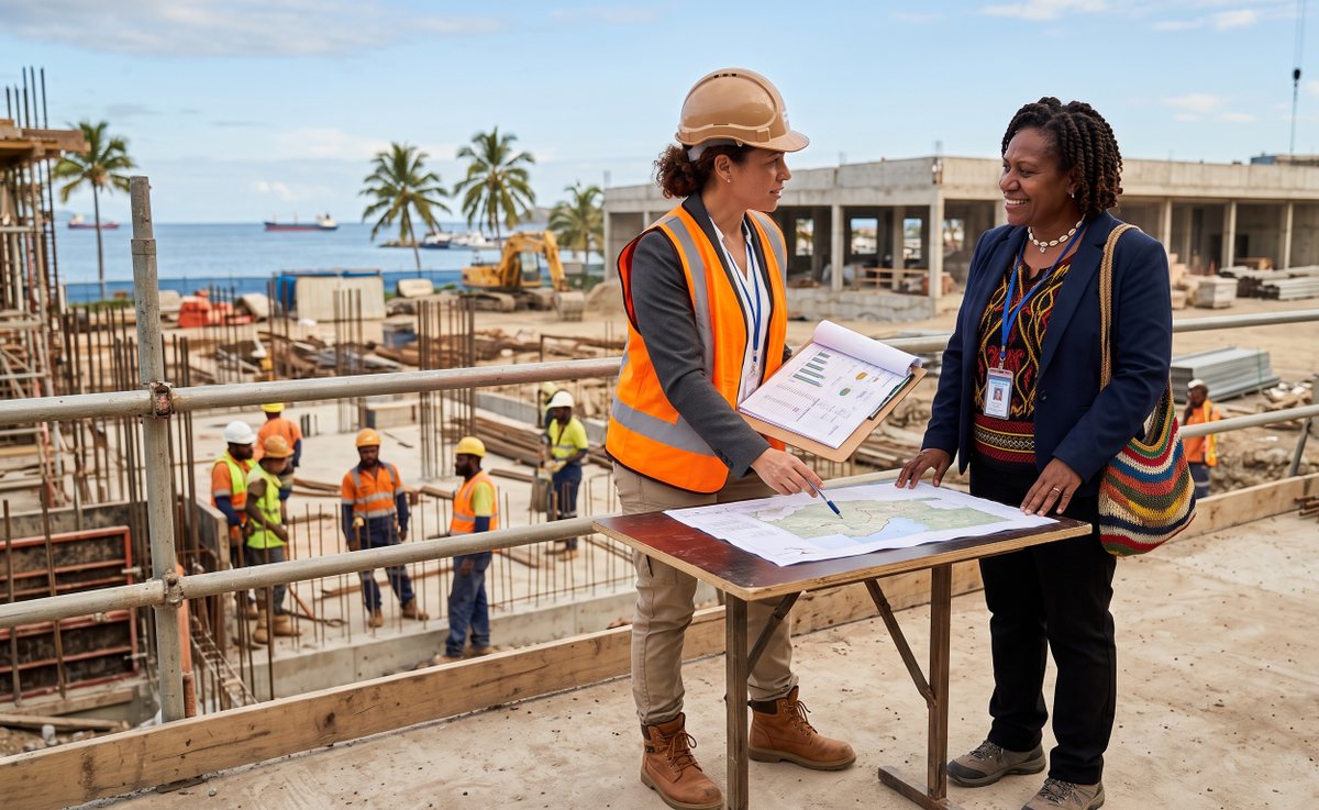 SWG consultant conducting a site compliance visit in Papua New Guinea